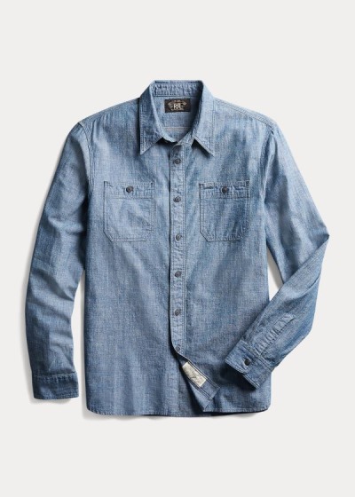 Men's Ralph Lauren Chambray Work Shirt | 720658VIN